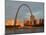 Old Courthouse and Gateway Arch Area along Mississippi River, St. Louis, Missouri, USA-Walter Bibikow-Mounted Premium Photographic Print