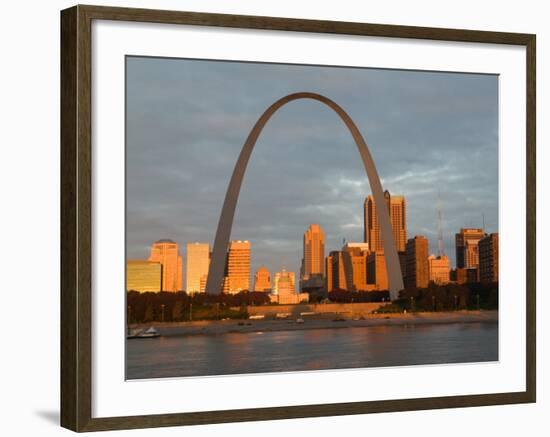 Old Courthouse and Gateway Arch Area along Mississippi River, St. Louis, Missouri, USA-Walter Bibikow-Framed Photographic Print