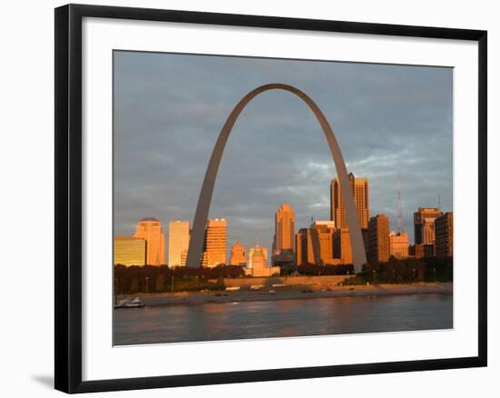 Old Courthouse and Gateway Arch Area along Mississippi River, St. Louis, Missouri, USA-Walter Bibikow-Framed Photographic Print