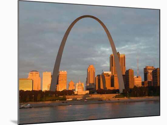 Old Courthouse and Gateway Arch Area along Mississippi River, St. Louis, Missouri, USA-Walter Bibikow-Mounted Photographic Print