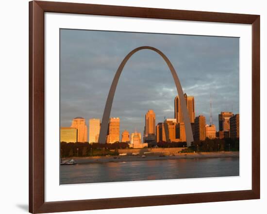 Old Courthouse and Gateway Arch Area along Mississippi River, St. Louis, Missouri, USA-Walter Bibikow-Framed Photographic Print