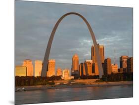 Old Courthouse and Gateway Arch Area along Mississippi River, St. Louis, Missouri, USA-Walter Bibikow-Mounted Photographic Print