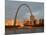 Old Courthouse and Gateway Arch Area along Mississippi River, St. Louis, Missouri, USA-Walter Bibikow-Mounted Photographic Print