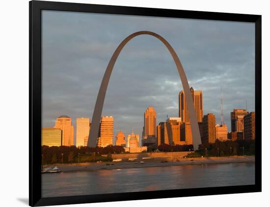 Old Courthouse and Gateway Arch Area along Mississippi River, St. Louis, Missouri, USA-Walter Bibikow-Framed Photographic Print