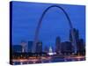 Old Courthouse and Gateway Arch Area along Mississippi River, St. Louis, Missouri, USA-Walter Bibikow-Stretched Canvas