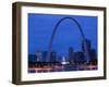 Old Courthouse and Gateway Arch Area along Mississippi River, St. Louis, Missouri, USA-Walter Bibikow-Framed Premium Photographic Print