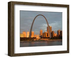 Old Courthouse and Gateway Arch Area along Mississippi River, St. Louis, Missouri, USA-Walter Bibikow-Framed Photographic Print