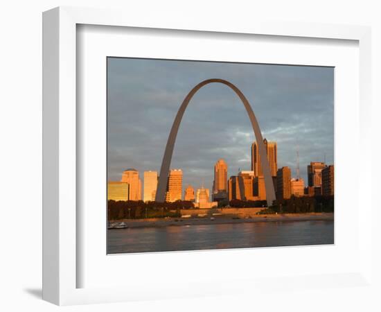 Old Courthouse and Gateway Arch Area along Mississippi River, St. Louis, Missouri, USA-Walter Bibikow-Framed Photographic Print