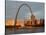 Old Courthouse and Gateway Arch Area along Mississippi River, St. Louis, Missouri, USA-Walter Bibikow-Stretched Canvas