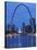 Old Courthouse and Gateway Arch, St. Louis, Missouri, USA-Walter Bibikow-Stretched Canvas