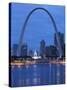 Old Courthouse and Gateway Arch, St. Louis, Missouri, USA-Walter Bibikow-Stretched Canvas