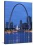 Old Courthouse and Gateway Arch, St. Louis, Missouri, USA-Walter Bibikow-Stretched Canvas