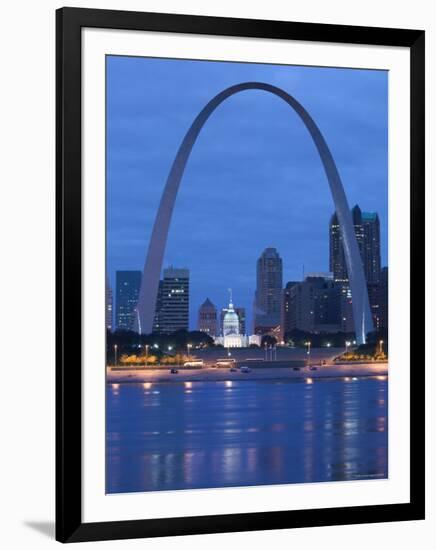 Old Courthouse and Gateway Arch, St. Louis, Missouri, USA-Walter Bibikow-Framed Premium Photographic Print