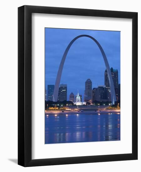 Old Courthouse and Gateway Arch, St. Louis, Missouri, USA-Walter Bibikow-Framed Photographic Print