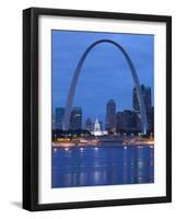 Old Courthouse and Gateway Arch, St. Louis, Missouri, USA-Walter Bibikow-Framed Photographic Print