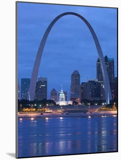 Old Courthouse and Gateway Arch, St. Louis, Missouri, USA-Walter Bibikow-Mounted Photographic Print