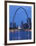 Old Courthouse and Gateway Arch, St. Louis, Missouri, USA-Walter Bibikow-Framed Photographic Print