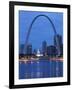 Old Courthouse and Gateway Arch, St. Louis, Missouri, USA-Walter Bibikow-Framed Photographic Print