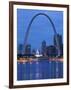 Old Courthouse and Gateway Arch, St. Louis, Missouri, USA-Walter Bibikow-Framed Photographic Print