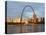 Old Courthouse and Gateway Arch, St. Louis, Missouri, USA-Walter Bibikow-Stretched Canvas