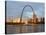 Old Courthouse and Gateway Arch, St. Louis, Missouri, USA-Walter Bibikow-Stretched Canvas