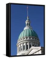 Old Courthouse Dome, Gateway Arch Area, St. Louis, Missouri, USA-Walter Bibikow-Framed Stretched Canvas