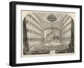 Old Covent Garden Theatre, During a Performance of the Opera "Semiramide" by Rossini-null-Framed Art Print