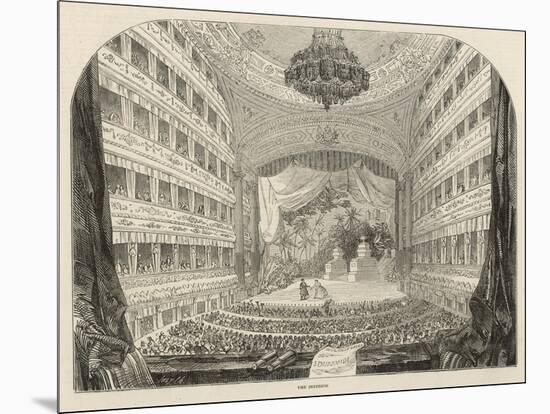 Old Covent Garden Theatre, During a Performance of the Opera "Semiramide" by Rossini-null-Mounted Art Print