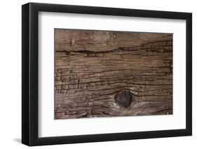 Old Cracked Wooden Surface Background-wasja-Framed Premium Photographic Print