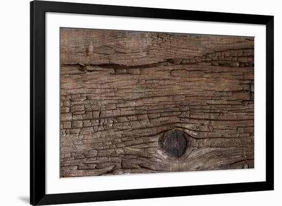 Old Cracked Wooden Surface Background-wasja-Framed Photographic Print