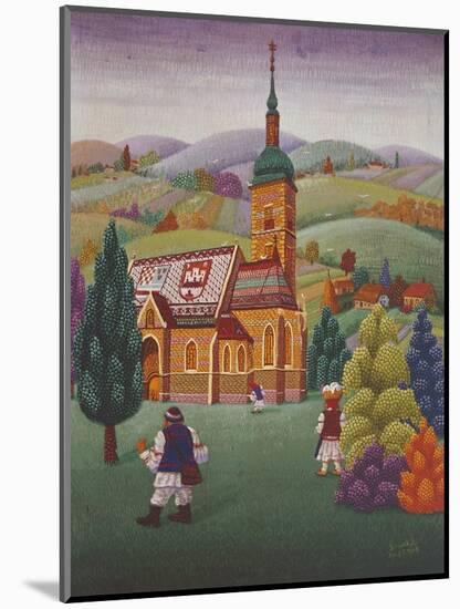 Old Croatian Church, 1967, by Antun Bahunek (1912-1985), Croatia, 20th Century-null-Mounted Giclee Print