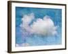 Old Crumpled Background with Clouds-Tanor-Framed Art Print