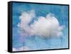 Old Crumpled Background with Clouds-Tanor-Framed Stretched Canvas