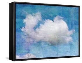 Old Crumpled Background with Clouds-Tanor-Framed Stretched Canvas