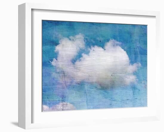 Old Crumpled Background with Clouds-Tanor-Framed Art Print