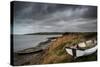 Old Decayed Rowing Boats on Shore of Lake with Stormy Sky Overhead-Veneratio-Stretched Canvas