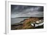 Old Decayed Rowing Boats on Shore of Lake with Stormy Sky Overhead-Veneratio-Framed Photographic Print