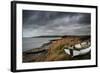 Old Decayed Rowing Boats on Shore of Lake with Stormy Sky Overhead-Veneratio-Framed Photographic Print