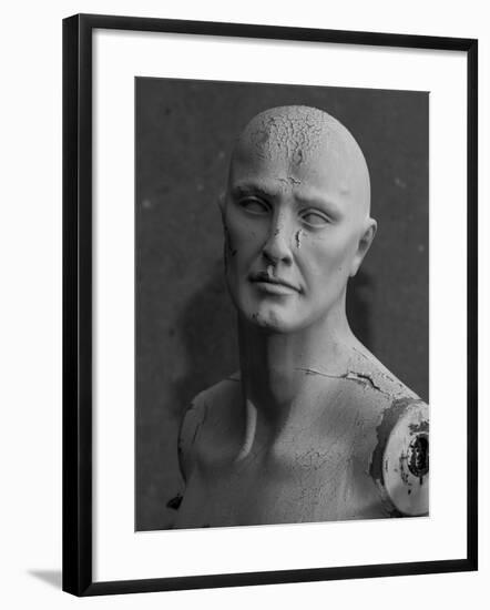 Old Decaying Mannequin, Shot on B&W, Symbol of the Passage of Time-Conrad Levac-Framed Photographic Print