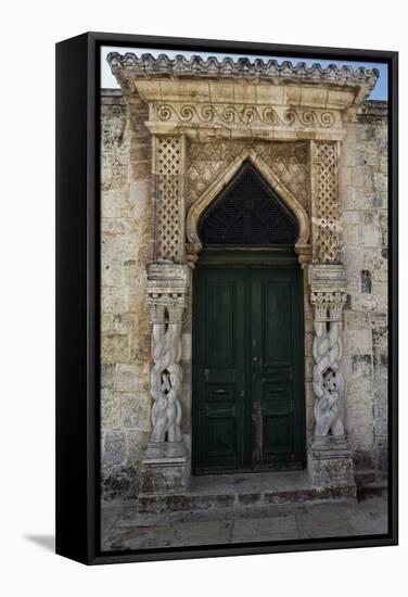 Old Decorated Door, Temple or Mosque-null-Framed Stretched Canvas