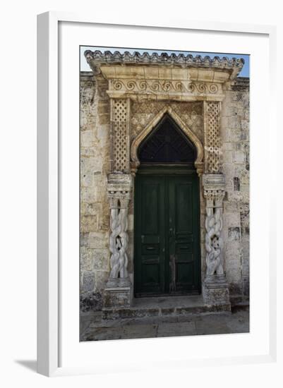 Old Decorated Door, Temple or Mosque-null-Framed Photographic Print