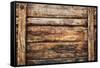 Old Dirty Wood Broad Panel Used as Grunge Textured Background Backdrop and Nature Bark Wooden Wall-khunaspix-Framed Stretched Canvas