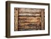 Old Dirty Wood Broad Panel Used as Grunge Textured Background Backdrop and Nature Bark Wooden Wall-khunaspix-Framed Photographic Print