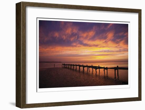 Old Dock Sunset-Matthew Lusk-Framed Giclee Print