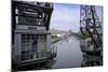 Old Dockside Cranes Frame the Harbour, Bristol, England, United Kingdom, Europe-Rob Cousins-Mounted Photographic Print
