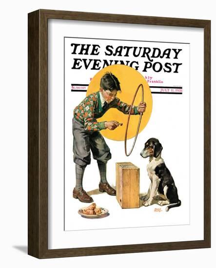 "Old Dog, New Tricks," Saturday Evening Post Cover, July 11, 1931-Frederic Stanley-Framed Giclee Print