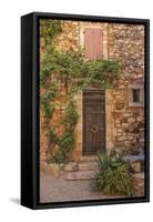 Old Door and House Facade in the Provence-Andrea Haase-Framed Stretched Canvas