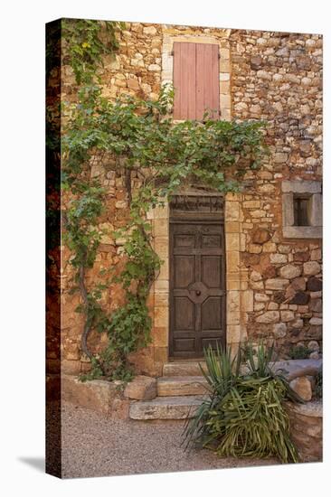 Old Door and House Facade in the Provence-Andrea Haase-Stretched Canvas