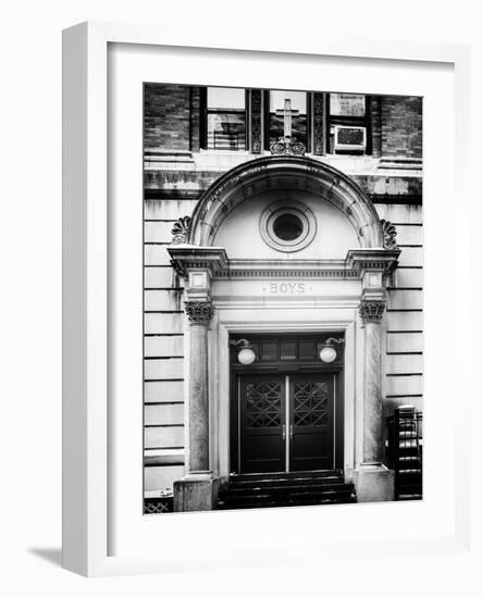 Old Door Entrance to Catholic School Boys Chelsea Winter-Philippe Hugonnard-Framed Photographic Print