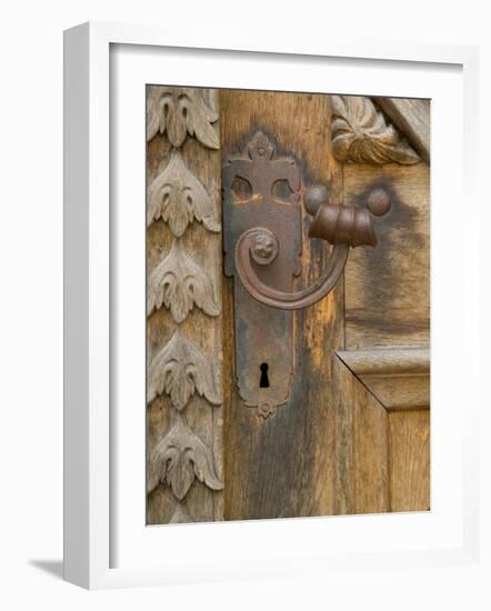 Old Door Handle, Ceske Budejovice, Czech Republic-Russell Young-Framed Photographic Print